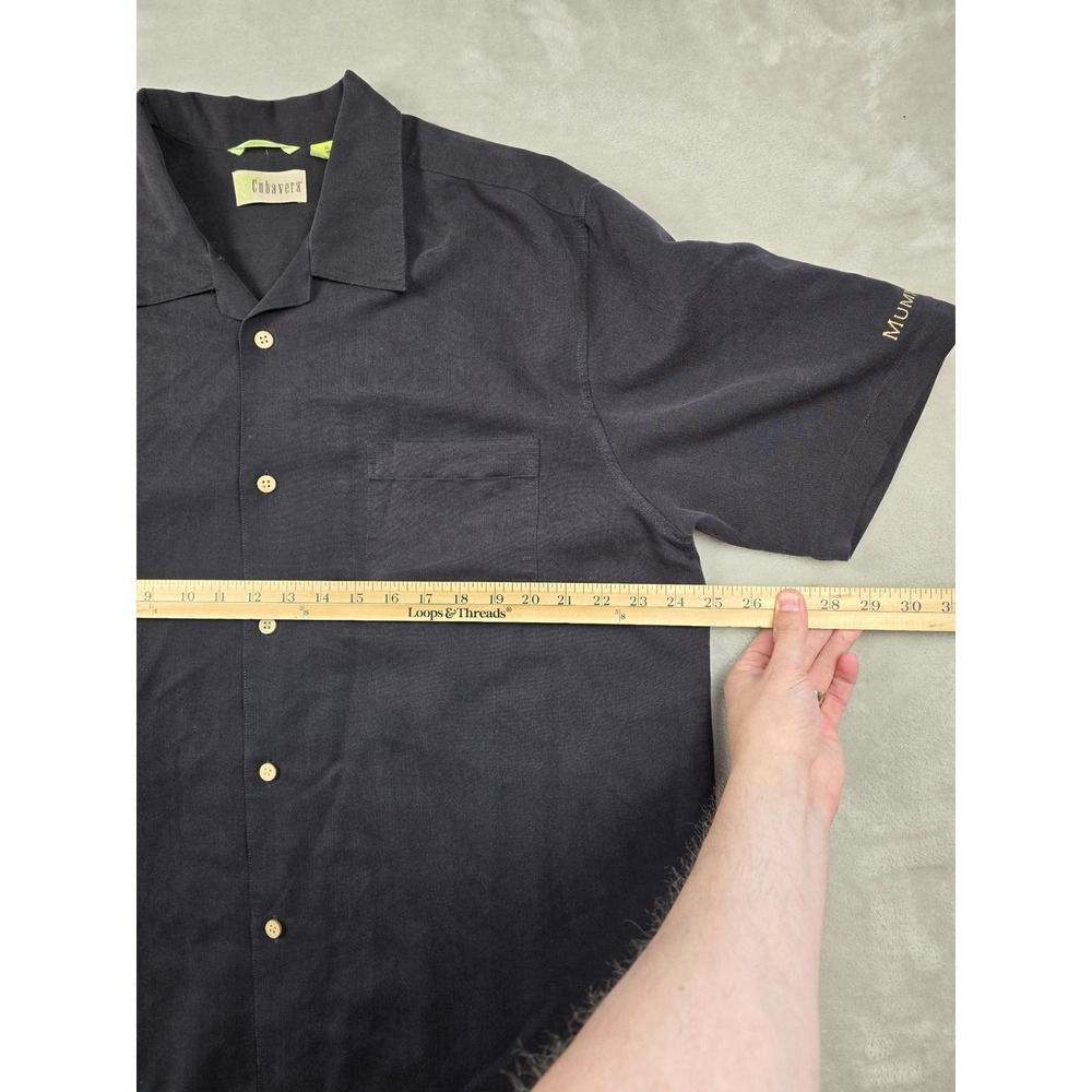 Cubavera Button Up Shirt Mens XL Black Mumm Napa Hawaiian Rayon Blend Pocket - Picture 4 of 7